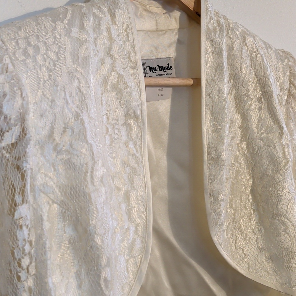 VINTAGE NU MODE cream lace dress - size small - Picture 11 of 16